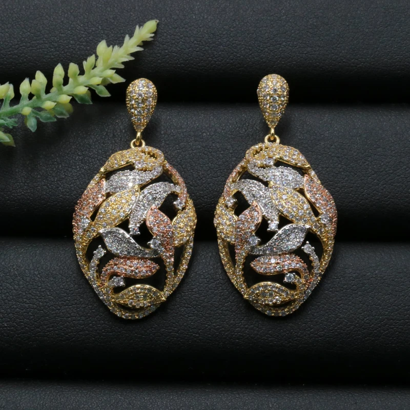 Lanyika Fashion Jewelry Luxury Artistic Plants Oval Cubic Zircon Earrings Stud Micro Pave Engagement Popular Earring Best Gift
Lanyika Fashion Jewelry Luxury Artistic Plants Oval Cubic Zircon Earrings Stud Micro Pave Engagement Popular Earring Best Gift