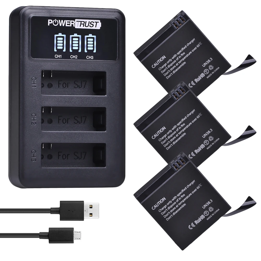 3Pcs 3.8V 1000mAh Original SJCAM SJ7 Star Li-ion Battery + LED 3-Slots USB Battery Charger for sjcam SJ7 Action Camera
3Pcs 3.8V 1000mAh Original SJCAM SJ7 Star Li-ion Battery + LED 3-Slots USB Battery Charger for sjcam SJ7 Action Camera