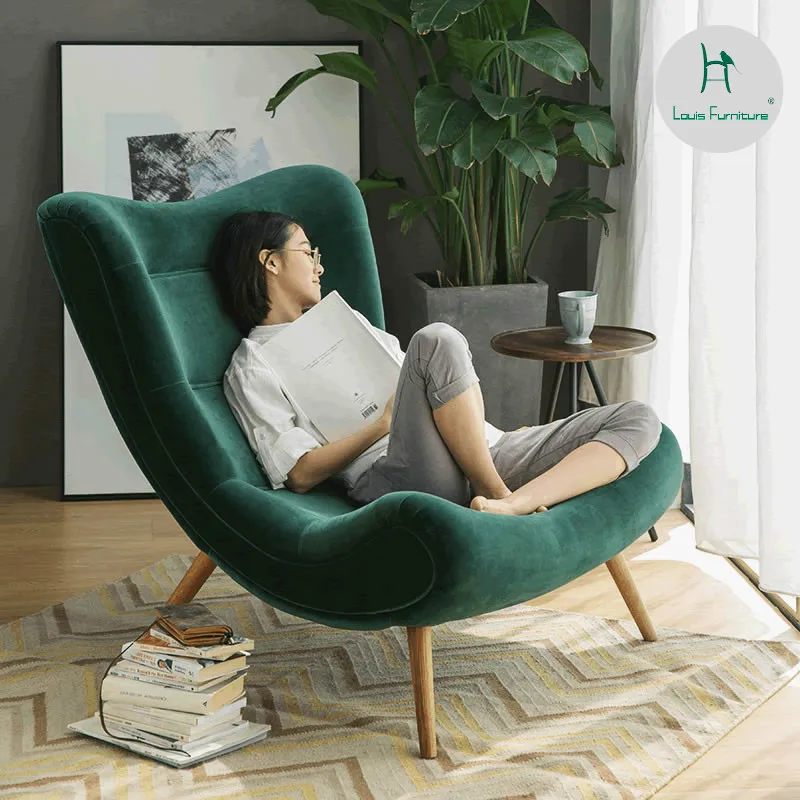 

Louis Fashion Living Room Chairs Single Sofa Nordic Creative Leisure Fabric Balcony Bedroom