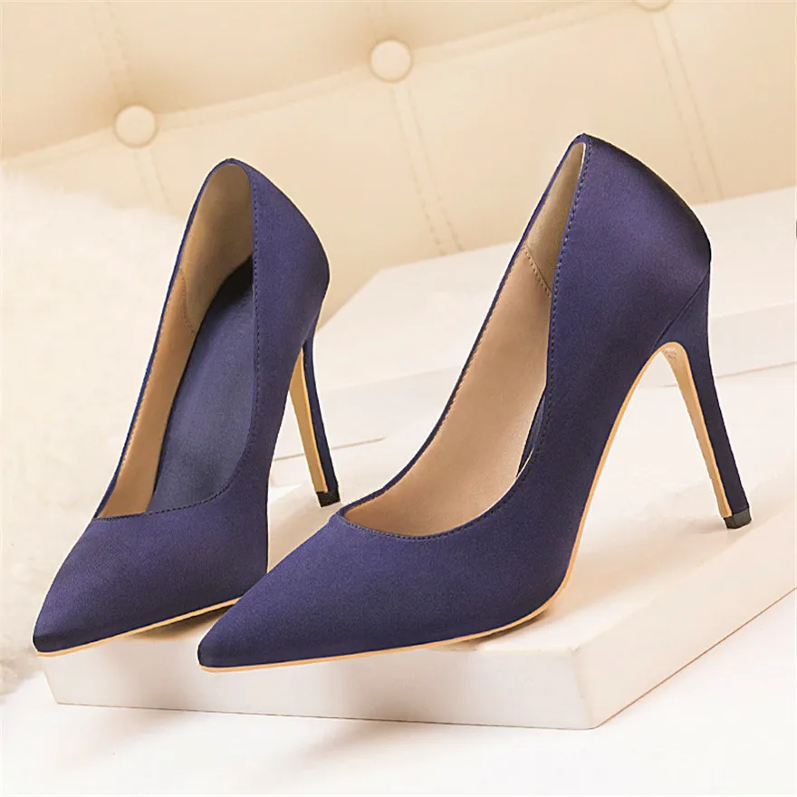 Women's Party Shoes Autumn Concise Soft Silk Shallow High Heels 10cm Shoes Fashion Female Pumps Pointed Toe Ladies Office Shoes
Women's Party Shoes Autumn Concise Soft Silk Shallow High Heels 10cm Shoes Fashion Female Pumps Pointed Toe Ladies Office Shoes