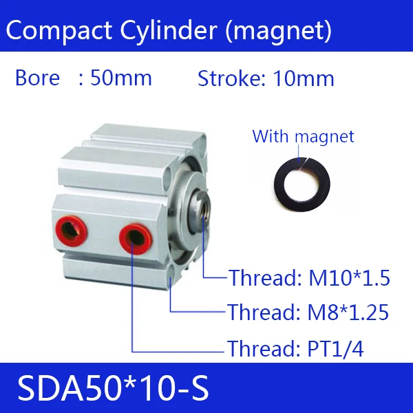 SDA50 * 10-S 50 мм Диаметр 10 мм Ход Компактный воздушный цилиндр SDA50X10-S двойного действия Воздушный пневматический цилиндр
SDA50 * 10-S 50 мм Диаметр 10 мм Ход Компактный воздушный цилиндр SDA50X10-S двойного действия Воздушный пневматический цилиндр