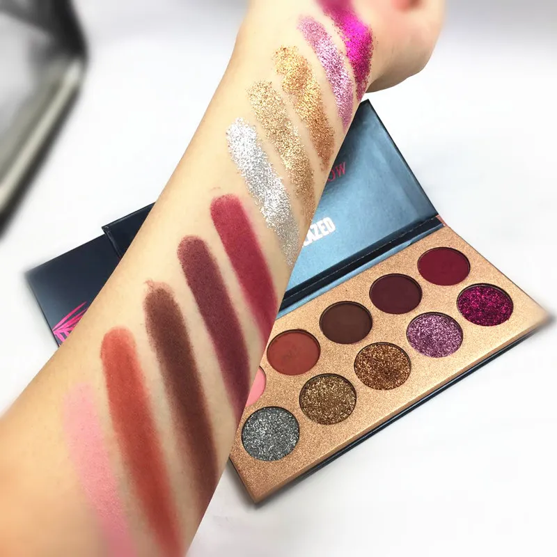 BEAUTY GLAZED палитра теней для век 10 цветов блестящие бриллиантовые тени долговечная