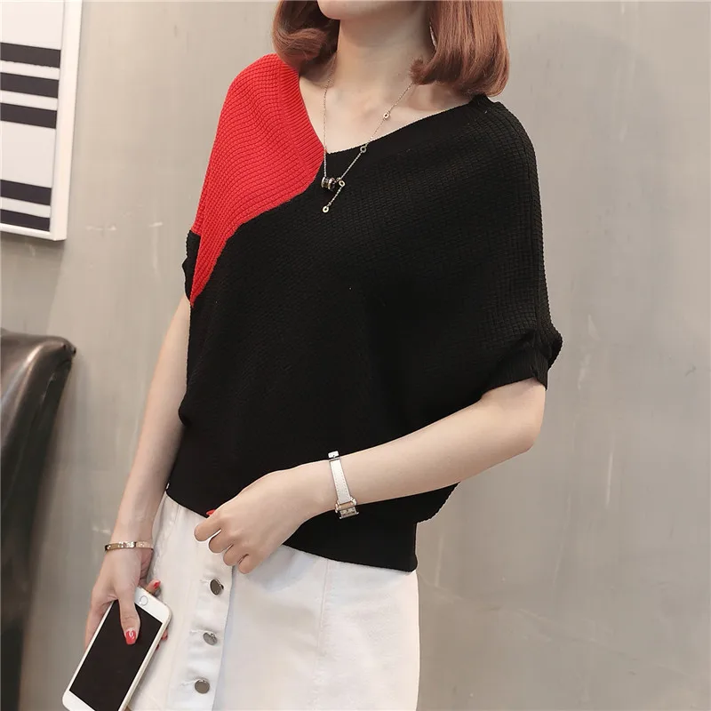 2018 new small spring and summer new v-neck color matching girl sweater ice hemp ladies batwing coat women
2018 new small spring and summer new v-neck color matching girl sweater ice hemp ladies batwing coat women