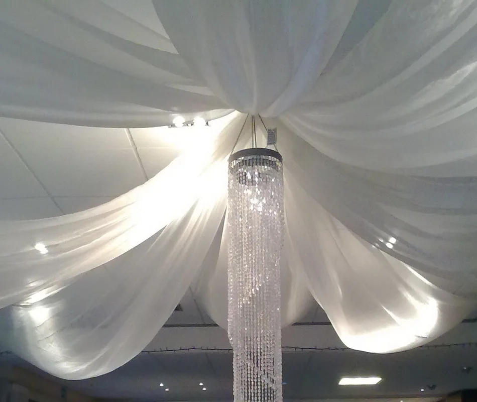 White Quality Chiffon Ceiling Drapes Chiffon Swag for Weddings Events and Party Decoration
White Quality Chiffon Ceiling Drapes Chiffon Swag for Weddings Events and Party Decoration