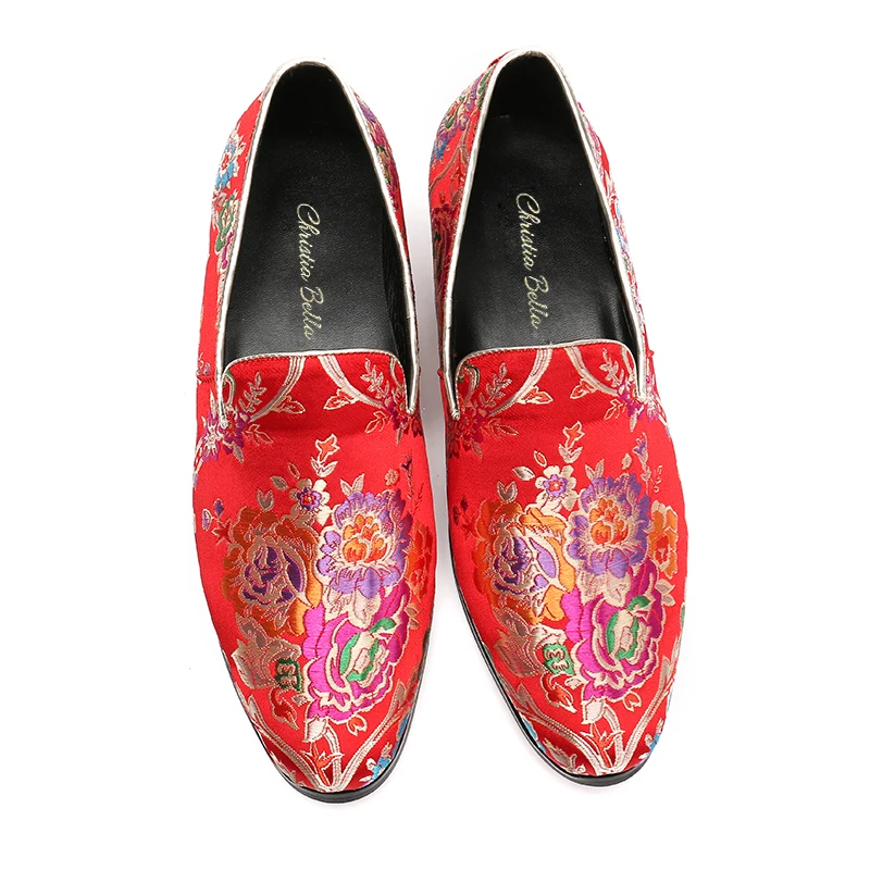 Christia Bella Floral Printed Pointy Toe Slip on Loafer Shoes Smoking Slippers Classic Chic Men's Genuine Leather Dress Shoes
Christia Bella Floral Printed Pointy Toe Slip on Loafer Shoes Smoking Slippers Classic Chic Men's Genuine Leather Dress Shoes