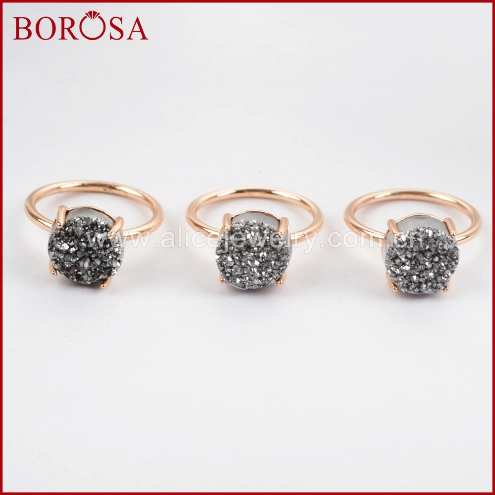 BOROSA Rose Gold Color 10mm Round Titanium Druzy Ring for Women, Size 6 & 7 Fashion Rainbow Drusy Ring Gems ZG0235
BOROSA Rose Gold Color 10mm Round Titanium Druzy Ring for Women, Size 6 & 7 Fashion Rainbow Drusy Ring Gems ZG0235