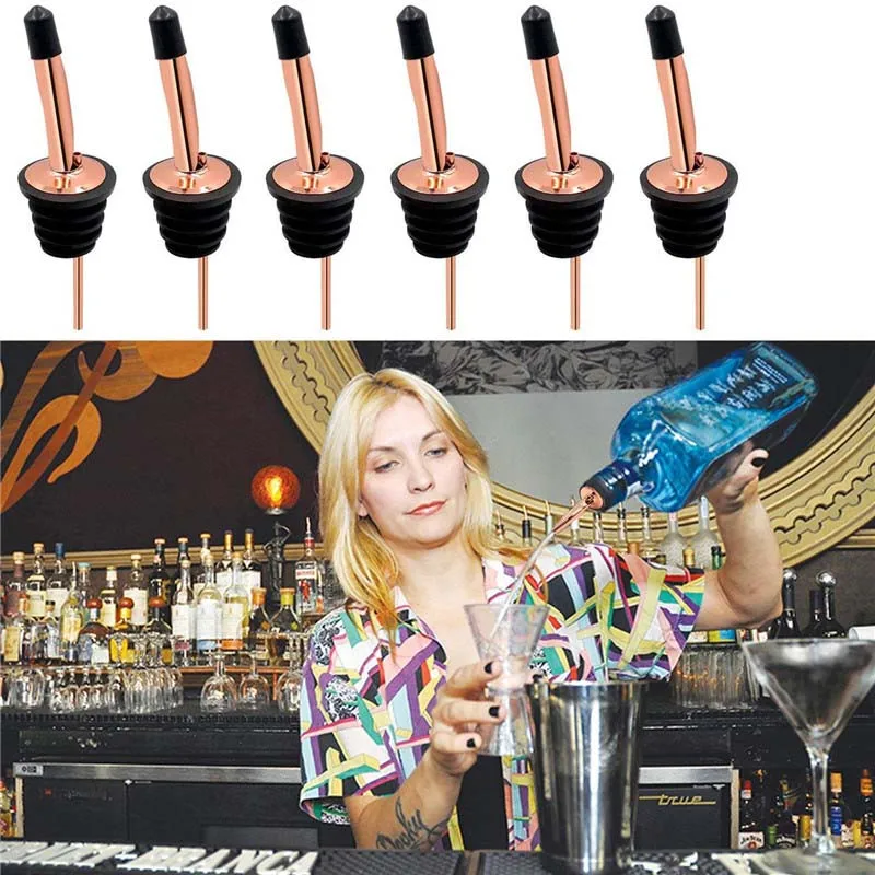 Rose Gold Stainless Steel Wine Pourers Liquor High Quality Liquor Pour Spouts with Cap Covers Leakproof Design for Bars, Clubs
Rose Gold Stainless Steel Wine Pourers Liquor High Quality Liquor Pour Spouts with Cap Covers Leakproof Design for Bars, Clubs