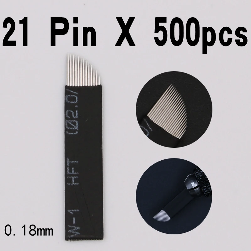 21 Pin Manual Eyebrow Tattoo Needles Blade For 3D Embroidery Microblading Tattoo Pen Permanent Makeup 500 PCS black
21 Pin Manual Eyebrow Tattoo Needles Blade For 3D Embroidery Microblading Tattoo Pen Permanent Makeup 500 PCS black