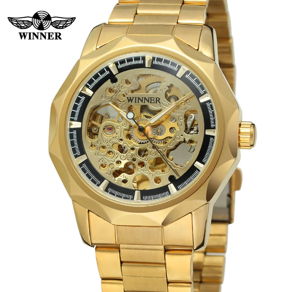 Winner Men's Watch Branded Waterproof Wristwatch Skeleton Autoamtic Stainless Steel Bracelet Gold Color WRG8033M4
Winner Men's Watch Branded Waterproof Wristwatch Skeleton Autoamtic Stainless Steel Bracelet Gold Color WRG8033M4