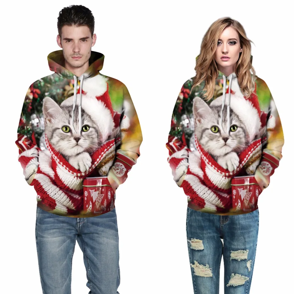 Fashion New Christmas Kitten Digital Printing Uniform Set Large Size Hoodies Lovers Set Long-Sleeved Hoodies
Fashion New Christmas Kitten Digital Printing Uniform Set Large Size Hoodies Lovers Set Long-Sleeved Hoodies