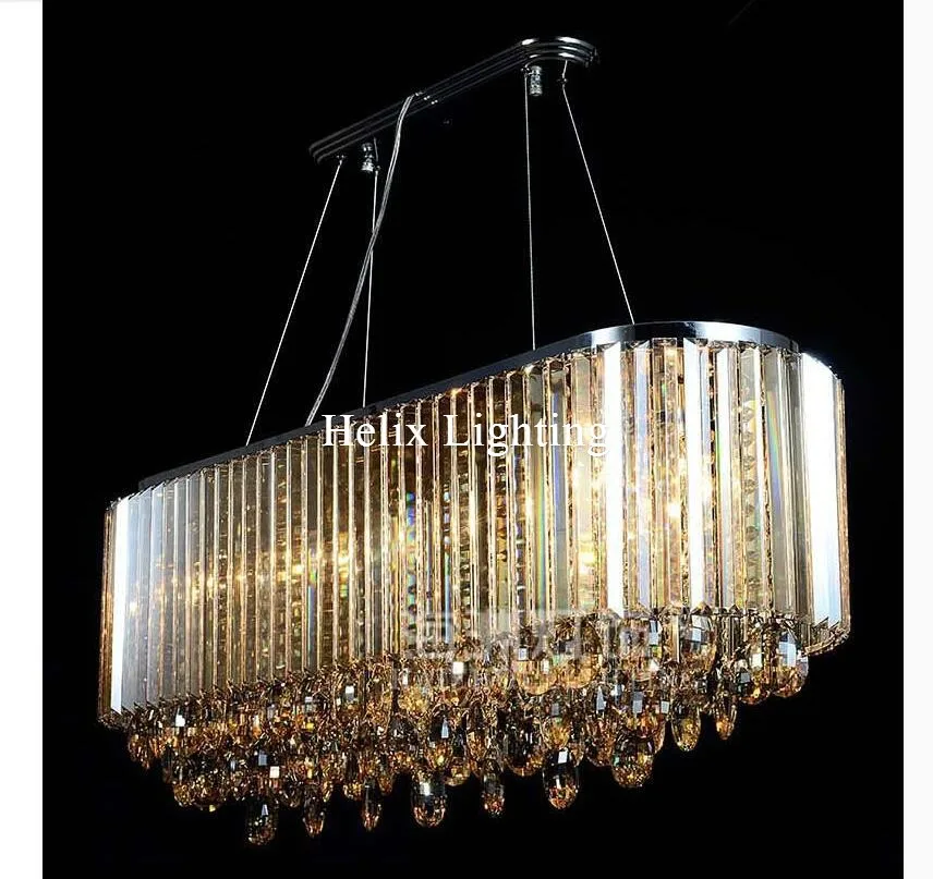 

New Luxury Crystal Pendant K9 Champagne Crystal Chandelier Light Hotel Hall Living Room Dining Room AC 110-240V Free Shipping