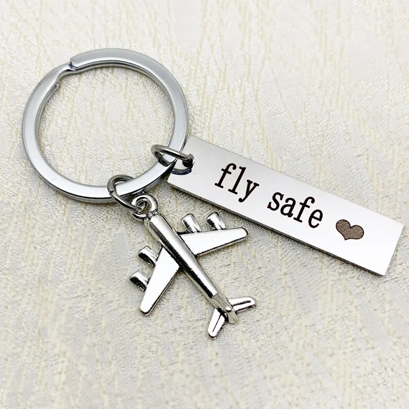 Diy Stainless Steel Keychain Fly safe Couple Gift Aircraft Key Chain bag Accessories car key ring Pendant K2194
Diy Stainless Steel Keychain Fly safe Couple Gift Aircraft Key Chain bag Accessories car key ring Pendant K2194