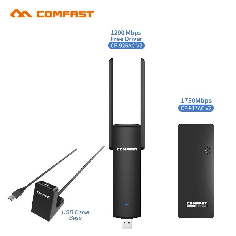 Мини 5 ГГц 2 4 1200-1750 Мбит/с Бесплатная драйвер Беспроводной Dual Band 802.11ac USB WiFi адаптер