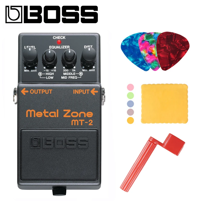 

Boss MT-2 Metal Zone Distortion Guitar Pedal Bundle with Picks, Polishing Cloth and Strings Winder