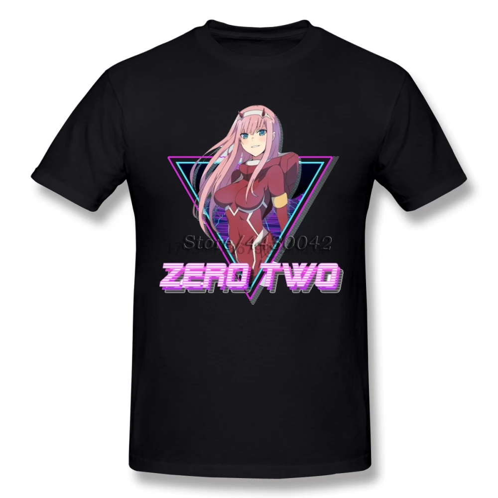 Darling в FranXX ноль два футболка для Для мужчин размера плюс хлопок Футболка команды
