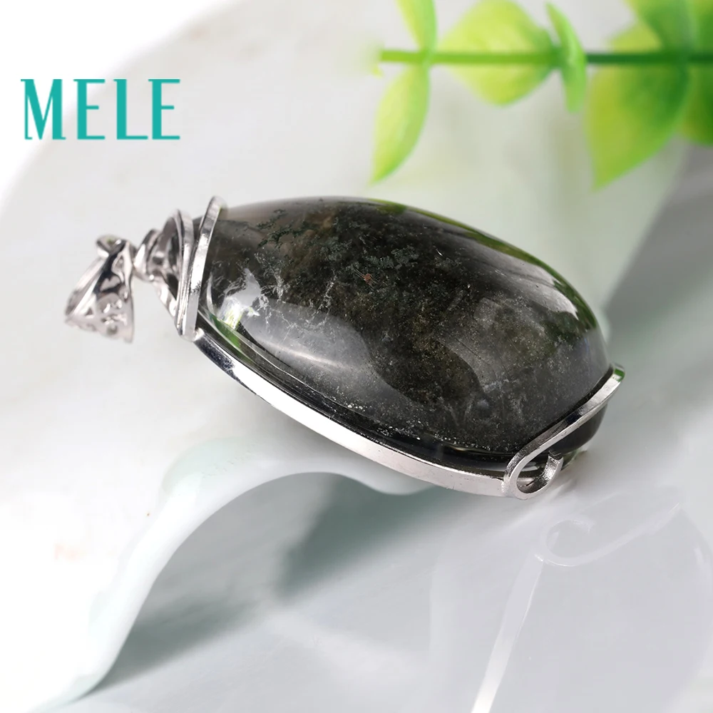 Мужской и женский кулон MELE натуральный зеленый кристалл приведение фантом капля