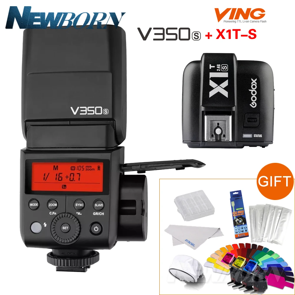 Godox V350S Speedlite Flash TTL HSS 1/8000s with Built-in 2000mAh Li-ion Battery with X1T-S Flash Transmitter for Sony+Gift
Godox V350S Speedlite Flash TTL HSS 1/8000s with Built-in 2000mAh Li-ion Battery with X1T-S Flash Transmitter for Sony+Gift