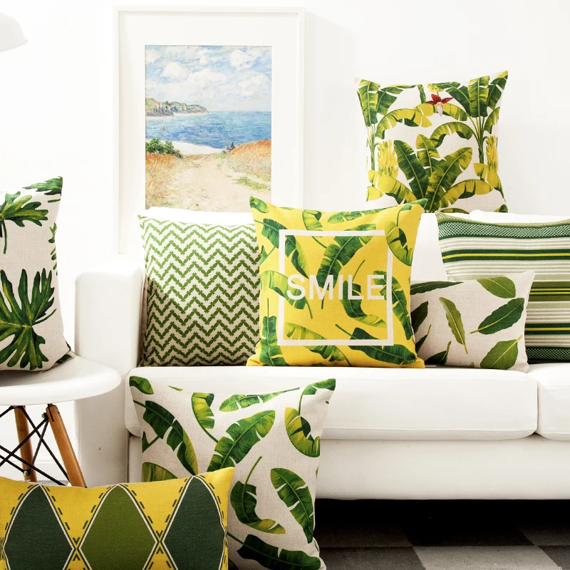 American Rural Tropical Plant Cushion Green Leaves Leaf Pillow Cover Home Decorative PillowCase 18x18
American Rural Tropical Plant Cushion Green Leaves Leaf Pillow Cover Home Decorative PillowCase 18x18