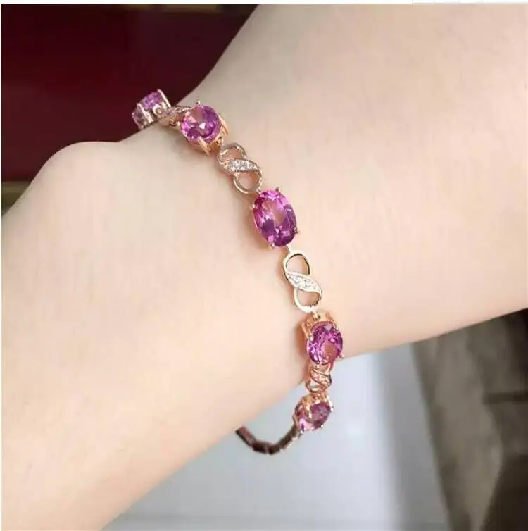 Pink topaz chain bracelet Free shipping Real natural Pink topaz 925 sterling silver 6*8mm 5pcs
Pink topaz chain bracelet Free shipping Real natural Pink topaz 925 sterling silver 6*8mm 5pcs