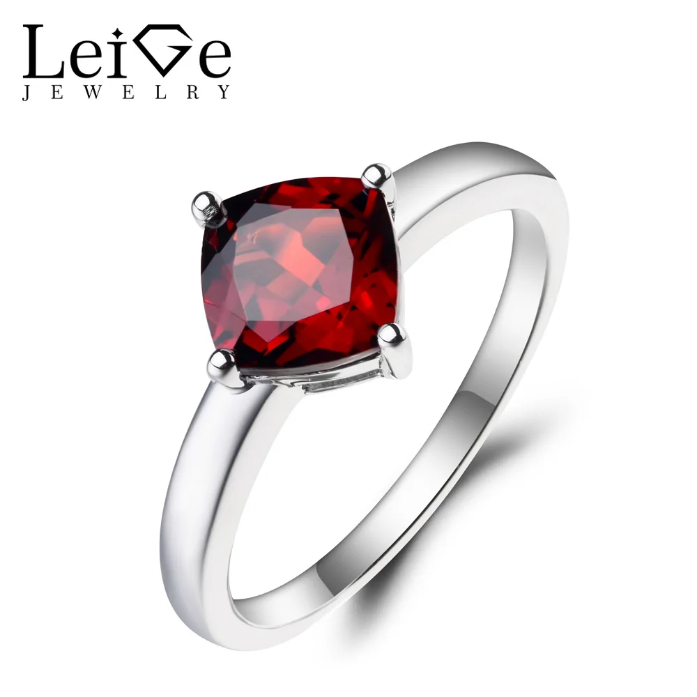 Leige Jewelry Natural Red Garnet Ring Garnet Engagement Ring January Birthstone Cushion Cut Red Gemstone 925 Sterling Silver
Leige Jewelry Natural Red Garnet Ring Garnet Engagement Ring January Birthstone Cushion Cut Red Gemstone 925 Sterling Silver