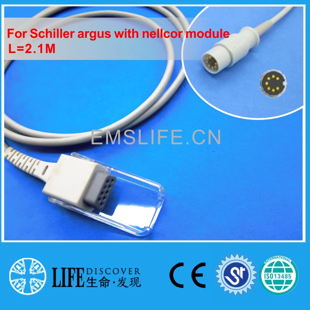 Spo2 adapter extension cable For schier argus with nellcor module Spo2 oxygen sensor, 2.1M length
Spo2 adapter extension cable For schier argus with nellcor module Spo2 oxygen sensor, 2.1M length