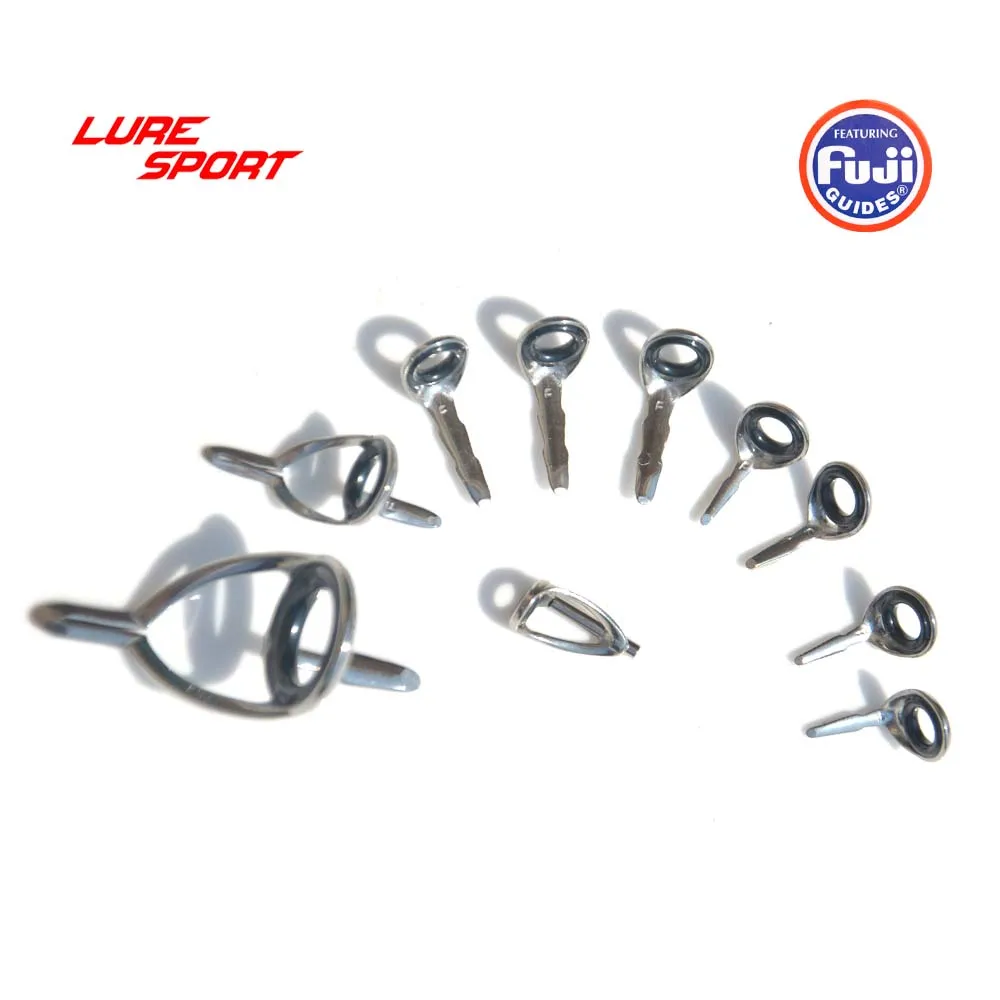 LureSport FUJI guide 10 шт. набор кВт KT LGAT для басового удилища 6FT6 дюймов литой стержень