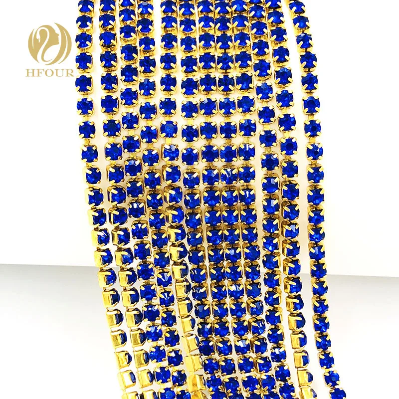 2mm/2.5mm/2.8mm/3.0mm/4.0mm 5yard/pack High quality Gold bottom Royal blue Rhinestone Chain DIY Accessories
2mm/2.5mm/2.8mm/3.0mm/4.0mm 5yard/pack High quality Gold bottom Royal blue Rhinestone Chain DIY Accessories