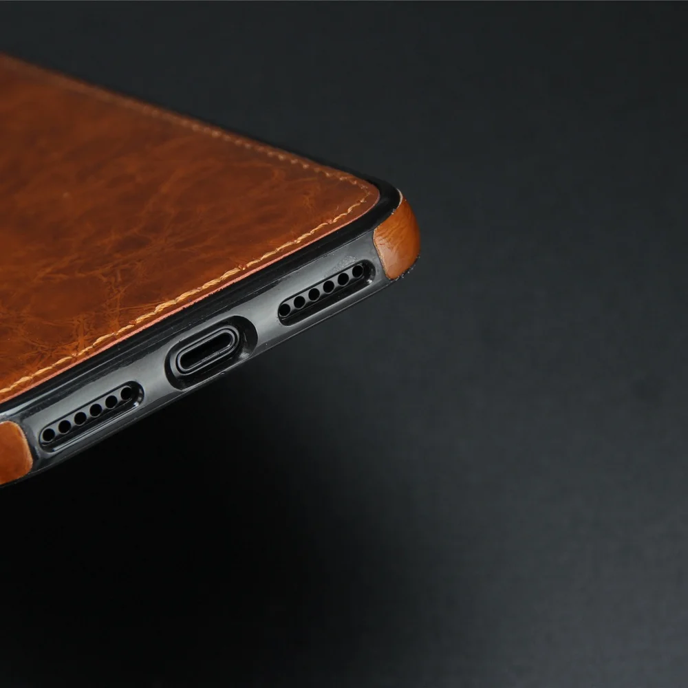 Винтажный деловой чехол KISSCASE Crazy Horse из искусственной кожи для iPhone XS Max XR 8 7 Plus