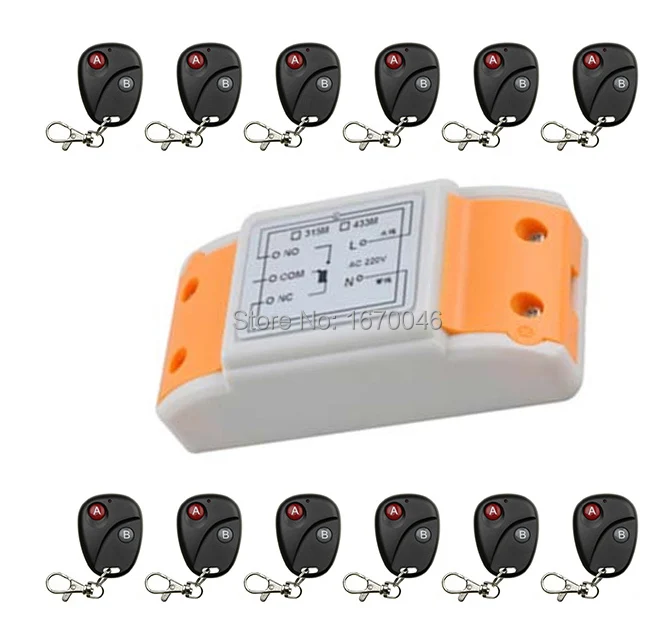 

Universal Wireless Remote Control Switch AC220 1ch relay Receiver Module RF Remote 315MHz/433MHZ Transmitter with Two-button