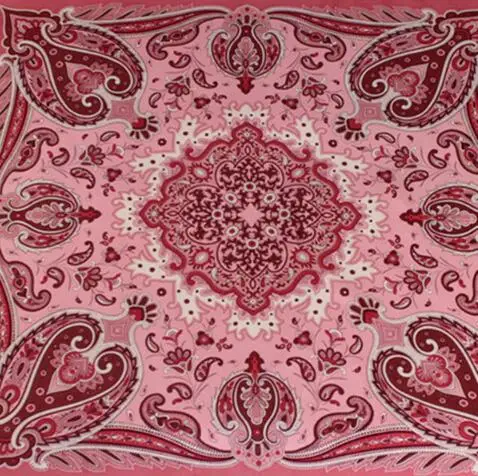 real silk women summer long square scarf flower print shawl