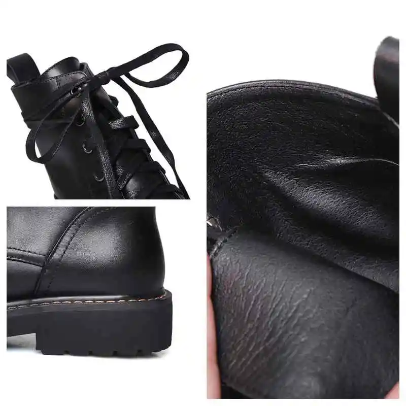 ORCHA LISA Genuine leather ankle boots Round toe Lace up low heel Autumn winter Hiking Outdoor Combat Shoes motorcycle booties
ORCHA LISA Genuine leather ankle boots Round toe Lace up low heel Autumn winter Hiking Outdoor Combat Shoes motorcycle booties
