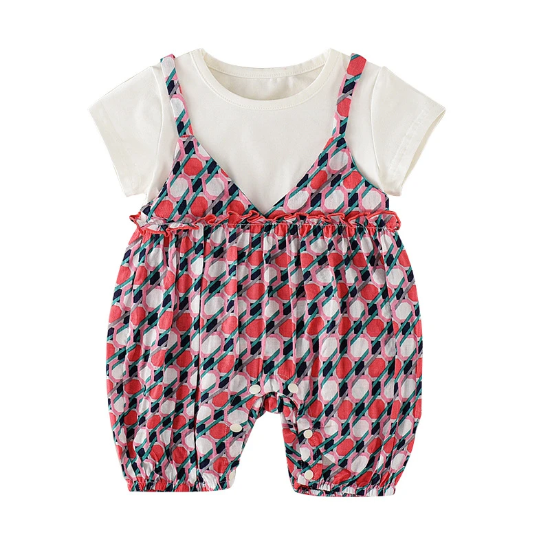 Newborn Infant Baby Girls Romper Short sleeve sling Fake two pieces Jumpsuit Outfit Sunsuit Clothes baby clothing
Newborn Infant Baby Girls Romper Short sleeve sling Fake two pieces Jumpsuit Outfit Sunsuit Clothes baby clothing