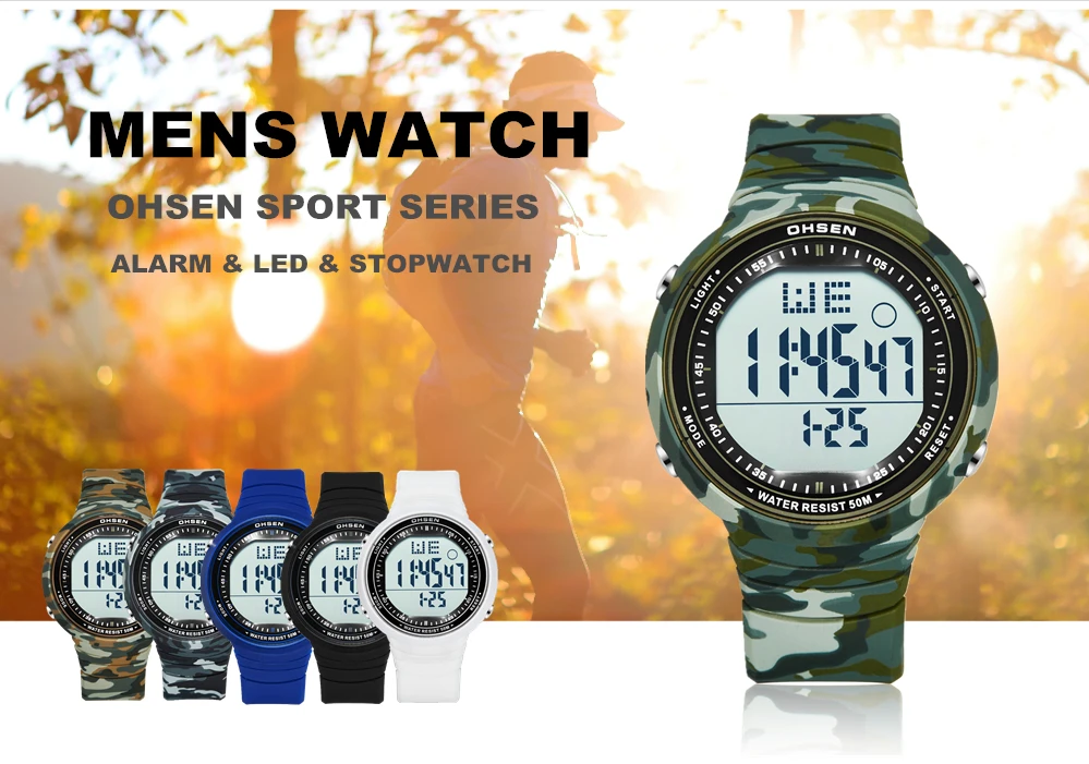 2019 OHSEN Digital LCD Sport Men Wristwatch Relogio Masculino 50M Waterproof Alarm Date Rubber Fashion Blue Outdoor Sport Watch
2019 OHSEN Digital LCD Sport Men Wristwatch Relogio Masculino 50M Waterproof Alarm Date Rubber Fashion Blue Outdoor Sport Watch