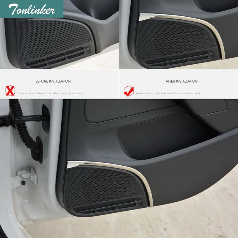 Tonlinker 4 pcs New Stainless Steel Car styling door speaker edge Light Strip Cover Sticker For Volkswagen POLO 2014-16 part
Tonlinker 4 pcs New Stainless Steel Car styling door speaker edge Light Strip Cover Sticker For Volkswagen POLO 2014-16 part