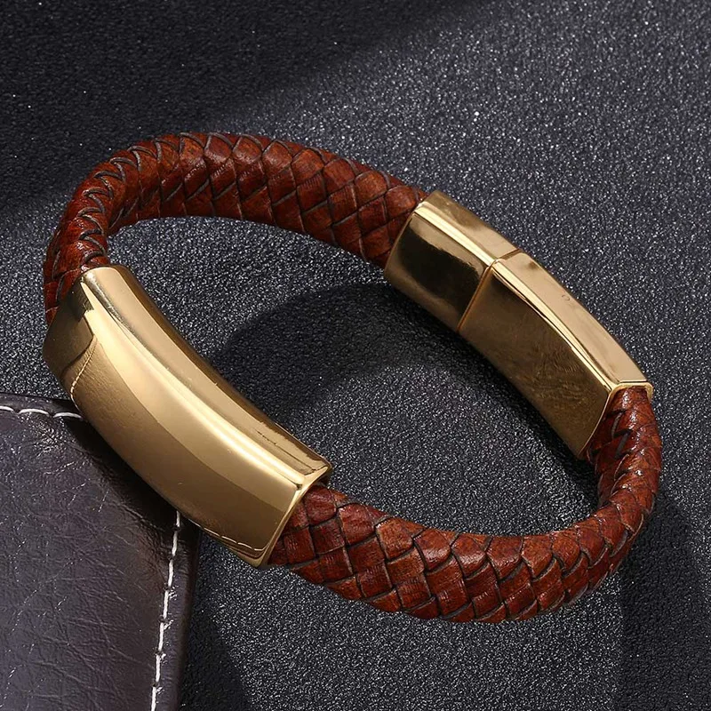 Brown Genuine Leather Braided Vintage Men Bracelet Stainless Steel Buckle Bracelet Fashion Men's Bangle BB0322
Brown Genuine Leather Braided Vintage Men Bracelet Stainless Steel Buckle Bracelet Fashion Men's Bangle BB0322