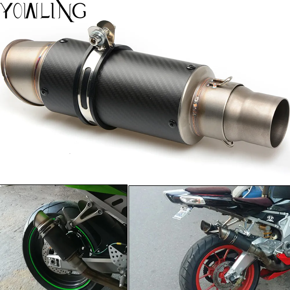 

Inlet 51-61mm Modified Motorcycle Exhaust Pipe Muffler Exhaust Mufflers Carbon Fiber For Yamaha MT-07 MT07 MT 07 2014 2015 2016