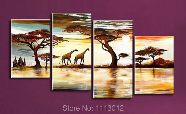 African Modern Abstract Artwork Yellow Tree Giraffe Oil Paintings On Canvas 4 Panel Art Set Home Wall Decorative For Living Room
African Modern Abstract Artwork Yellow Tree Giraffe Oil Paintings On Canvas 4 Panel Art Set Home Wall Decorative For Living Room