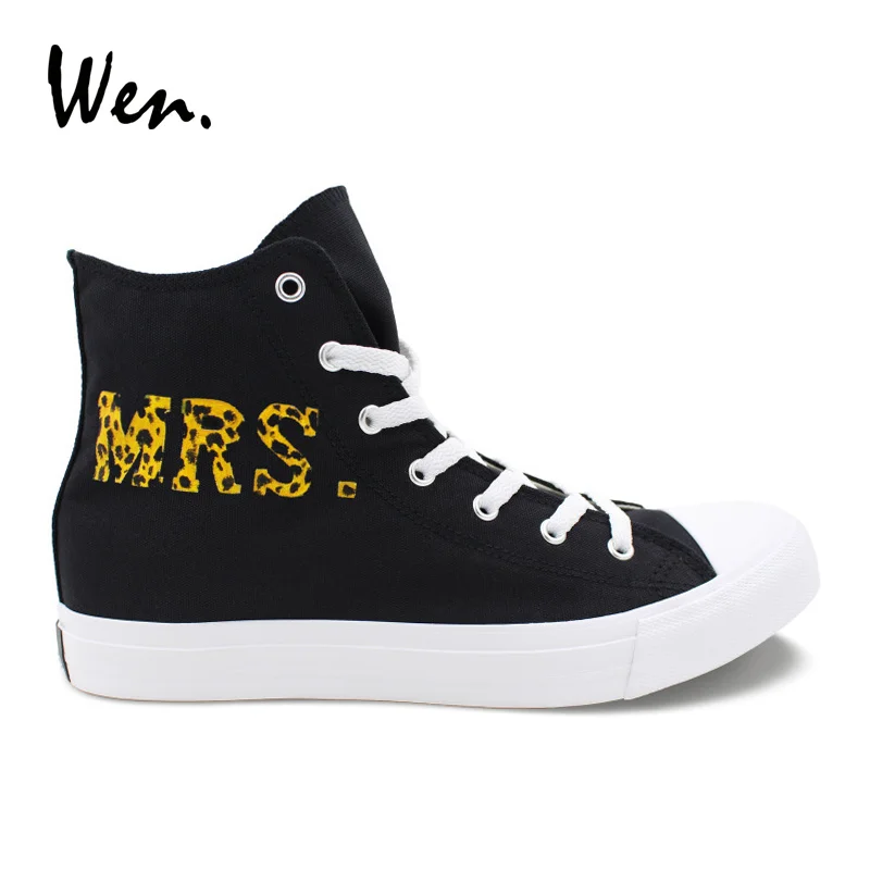 Wen Original Design Leopard MR MRS Hand Painted Shoes Custom Men Vulcanize Shoes Women Canvas Sneakers Black Espadrilles Flat
Wen Original Design Leopard MR MRS Hand Painted Shoes Custom Men Vulcanize Shoes Women Canvas Sneakers Black Espadrilles Flat