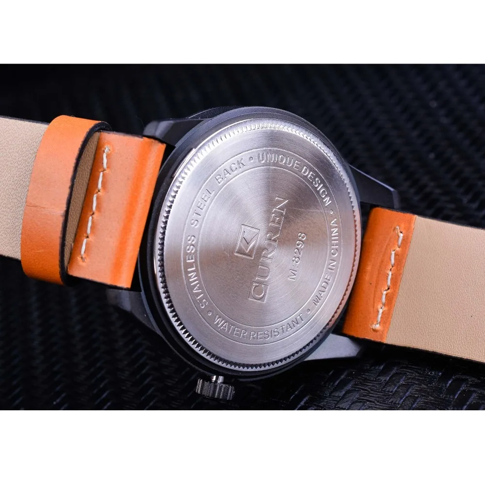 CURREN Orange Genuine Leather Belt 2018 Locomotive Steampunk Design Motorcycle Mens Sport Quartz Watches Top Brand Luxury Clock
CURREN Orange Genuine Leather Belt 2018 Locomotive Steampunk Design Motorcycle Mens Sport Quartz Watches Top Brand Luxury Clock