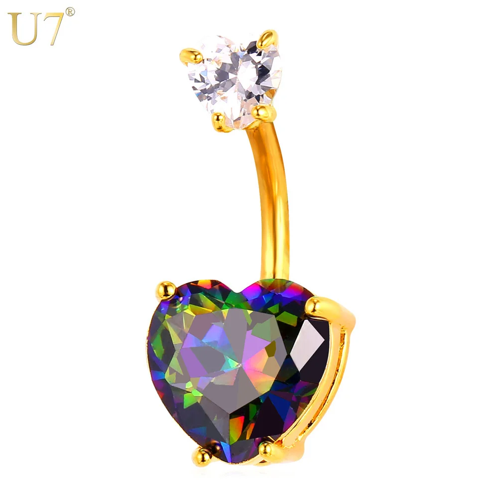 U7 Cubic Zirconia Heart Belly Button Ring For Women Gift Wholesale Gold Color Navel Ring Jewelry New DB016
U7 Cubic Zirconia Heart Belly Button Ring For Women Gift Wholesale Gold Color Navel Ring Jewelry New DB016