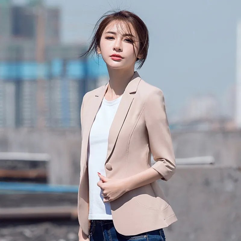 Plus Size 3Xl Autumn Small Suit Jacket Women Half Sleeve Work Blazer Pockets Ladies Solid Single Button Office Tops
Plus Size 3Xl Autumn Small Suit Jacket Women Half Sleeve Work Blazer Pockets Ladies Solid Single Button Office Tops