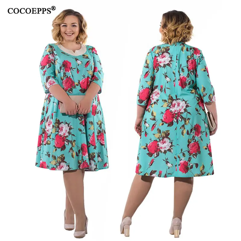 5XL 6XL 2019 New Autumn Women Dress Half Sleeve Big size Vintage Casual Floral Print Long Dress Plus size Female Dress vestidos
5XL 6XL 2019 New Autumn Women Dress Half Sleeve Big size Vintage Casual Floral Print Long Dress Plus size Female Dress vestidos