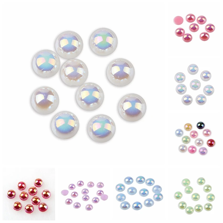 12 AB Colors Half Round Pearl 2mm 3mm 4mm 5mm 6mm 8mm 10mm Imitation ABS Flat Back Pearl For Nail Art Jewelry Accessory
12 AB Colors Half Round Pearl 2mm 3mm 4mm 5mm 6mm 8mm 10mm Imitation ABS Flat Back Pearl For Nail Art Jewelry Accessory