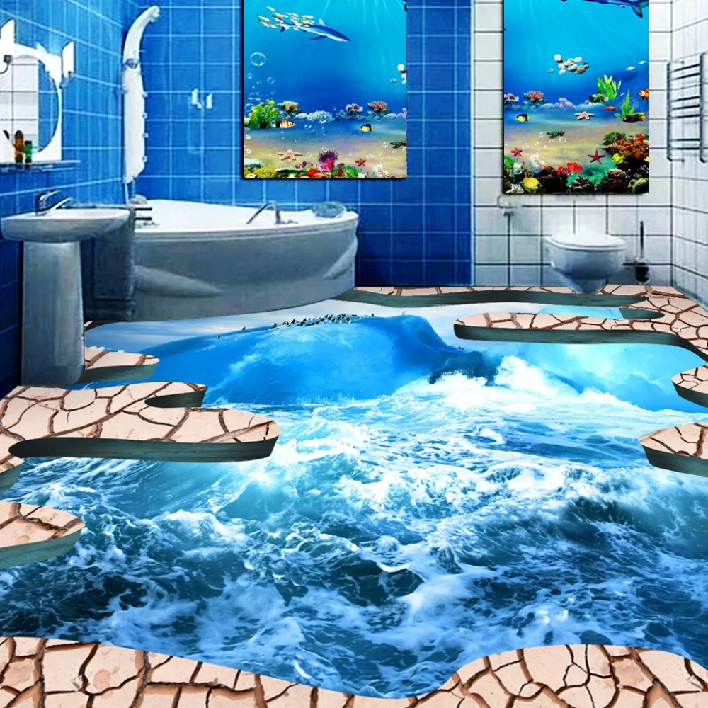 Custom Floor Wallpaper 3D Stereoscopic Ocean Crack Bathroom Floor Sticker Mural 3D PVC Self-adhesive Floor Wallpaper Murals 3D
Custom Floor Wallpaper 3D Stereoscopic Ocean Crack Bathroom Floor Sticker Mural 3D PVC Self-adhesive Floor Wallpaper Murals 3D