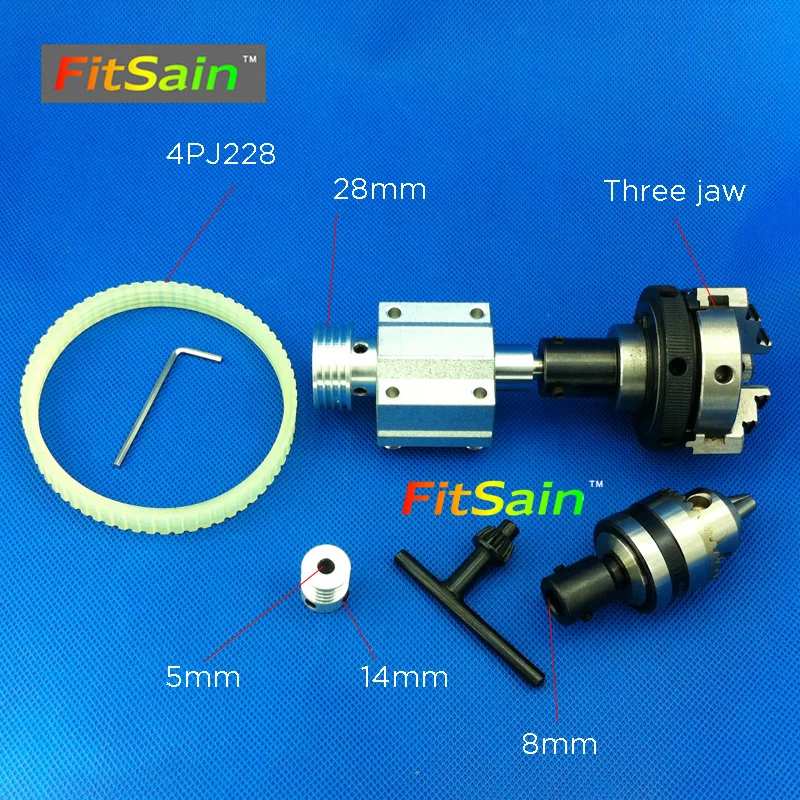 FitSain отверстия 5 мм шкив Три кулачковый патрон D = 50 B12 сверлильный Мини станок мини