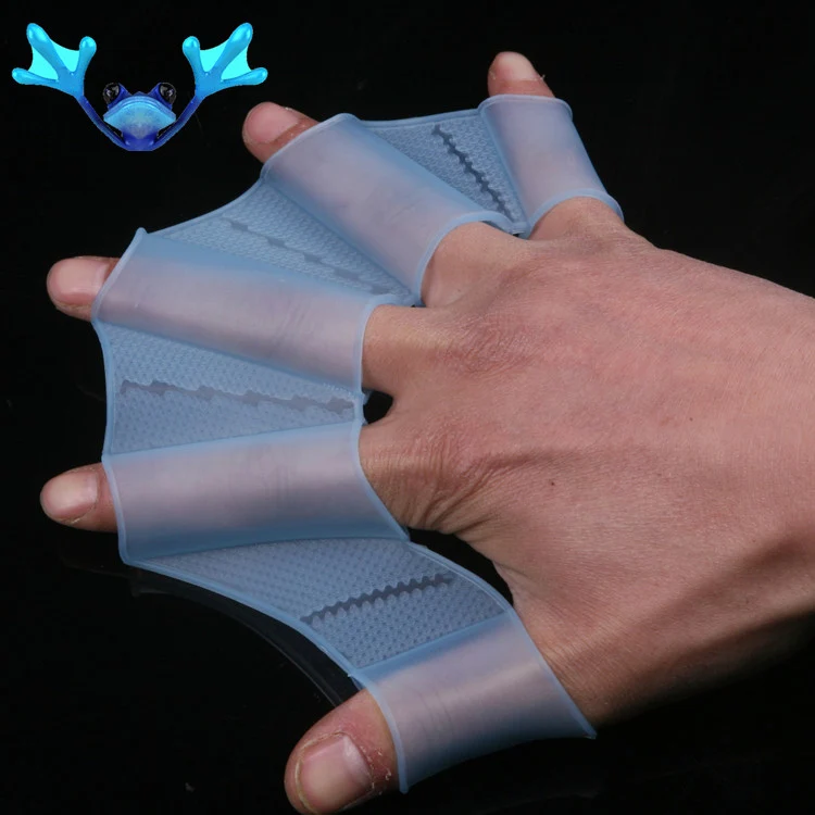 Swimming Webbed Gloves Adult Finger Fin Hand Paddle Wear Silicon Diving Glove Equipment Universal Surfing Fins | Спорт и развлечения