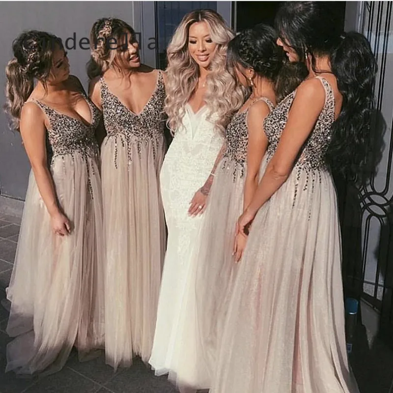 Роскошные Хрустальные платья для подружки невесты Золушки украшенные бисером
