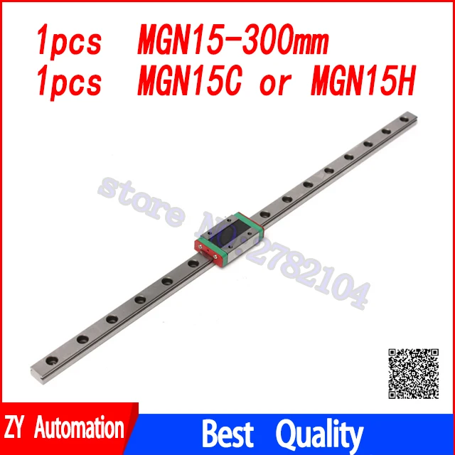 15mm Linear Guide MGN15 300mm linear rail way + MGN15C or MGN15H Long linear carriage for CNC X Y Z Axis
15mm Linear Guide MGN15 300mm linear rail way + MGN15C or MGN15H Long linear carriage for CNC X Y Z Axis