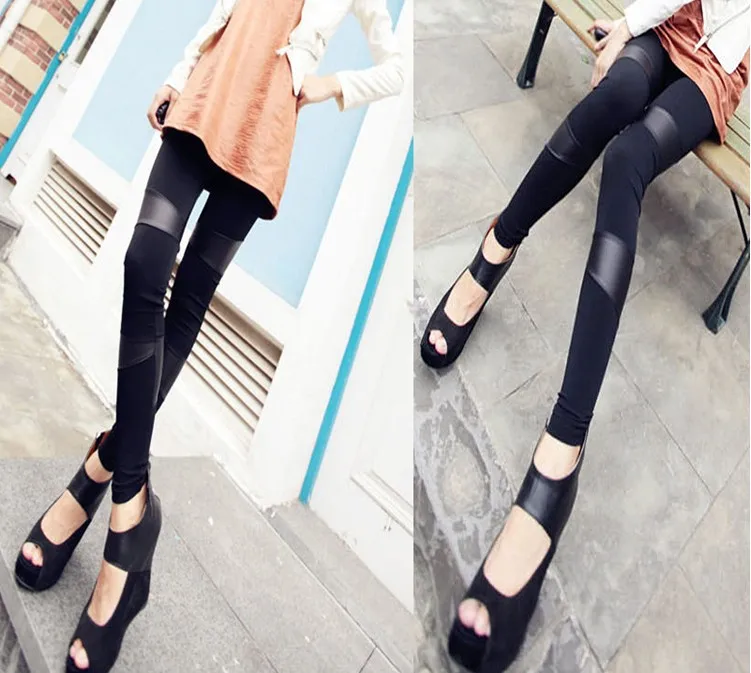 New Sexy Lady Stitching Stretchy Faux Leather Back Leggings Pant fashion leggings for women hot sale Free Shipping
New Sexy Lady Stitching Stretchy Faux Leather Back Leggings Pant fashion leggings for women hot sale Free Shipping