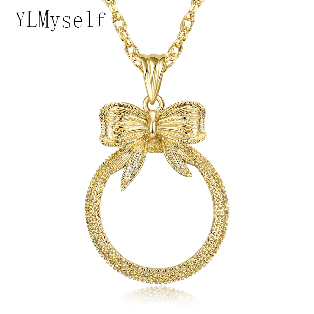 A Gift To Grandpa And Grandma Bow Design Cute Magnifying Glass Necklace Long Chain Pendant For Reading
A Gift To Grandpa And Grandma Bow Design Cute Magnifying Glass Necklace Long Chain Pendant For Reading